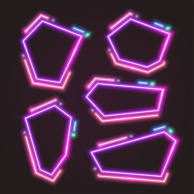 Trendy neon banner design. 