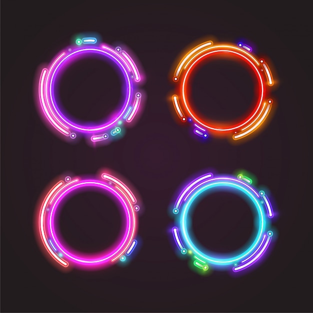 Trendy neon banner design