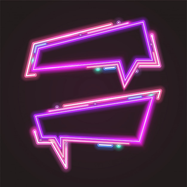 Trendy neon banner design.