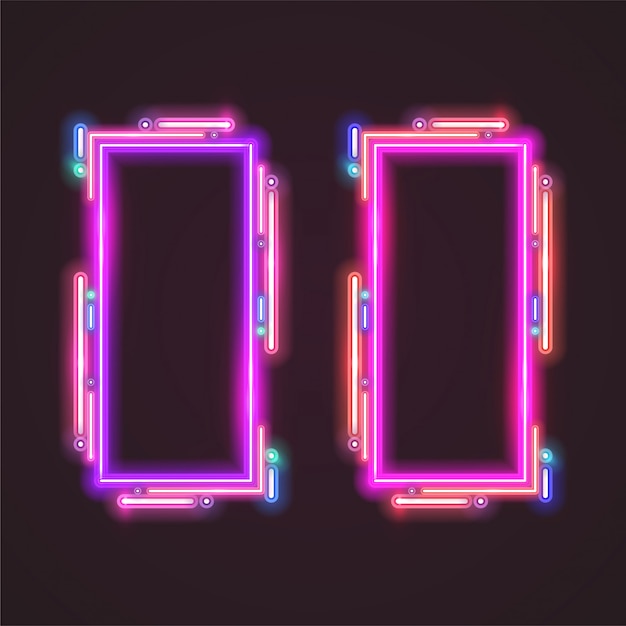 Trendy ontwerp met neonbanners.