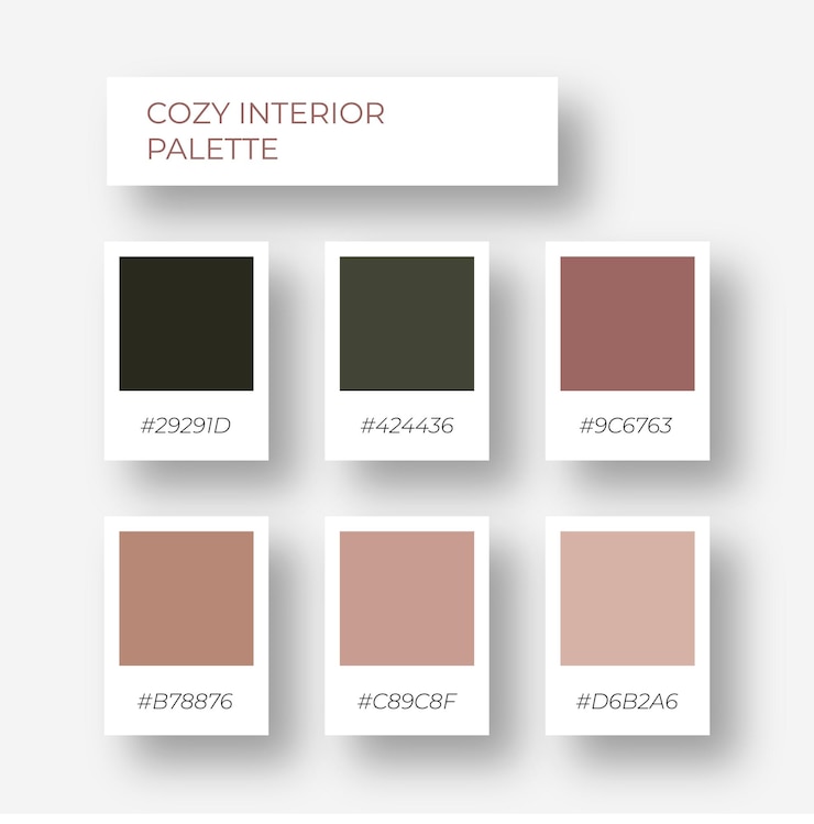 Vector trendy pallete of color. cozy boho color brown nude pallete. modern color palette pastel
