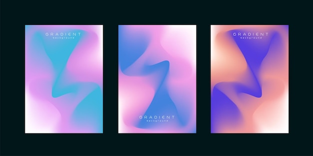Trendy pastel abstracte vloeiende golf achtergrond creatie set van abstract voor behang patroon banners