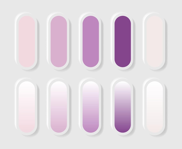 Trendy pastel colour guide palette catalogue and gradient shade Pantone colour palette in RGB hex