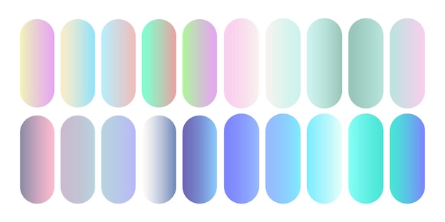 Trendy pastel gradient set. set of colors. pastel colors palette.