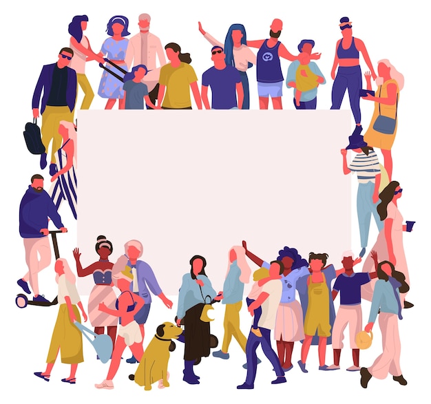 Trendy people banner illustration