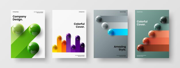 Trendy plakkaat vector ontwerp illustratie bundel
