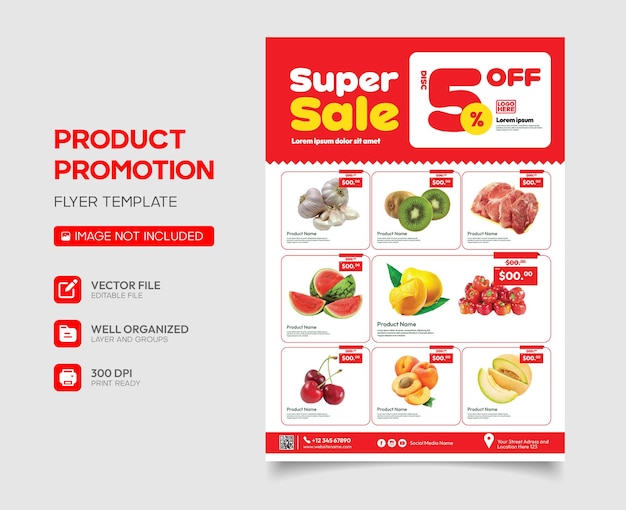Vector trendy product promotion flyer template