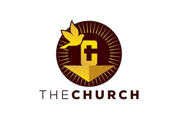 Trendy and Professional letter C church sign Christian and peaceful vector logo