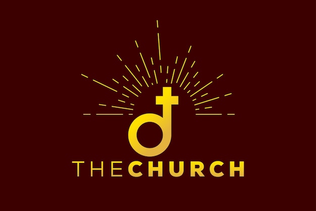 Trendy and Professional letter D church sign Christian and peaceful vector logo design