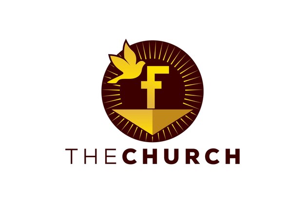 Trendy and Professional letter F church sign Christian and peaceful vector logo