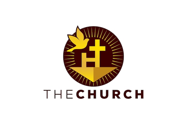 Модная и профессиональная буква H церковный знак христианский и мирный векторный логотип