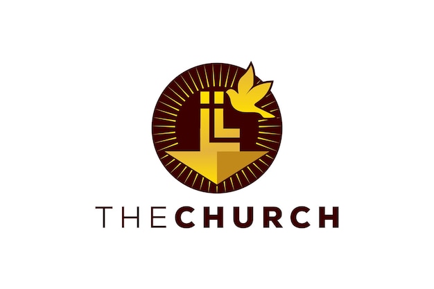 Trendy and Professional letter L church sign Christian and peaceful vector logo