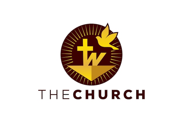 Trendy and Professional letter W church sign Christian and peaceful vector logo design