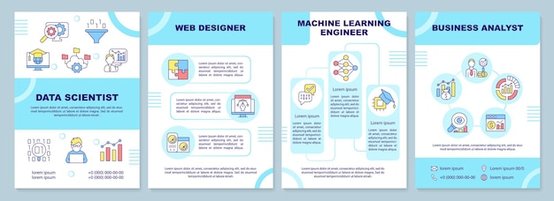 Trendy professions brochure template