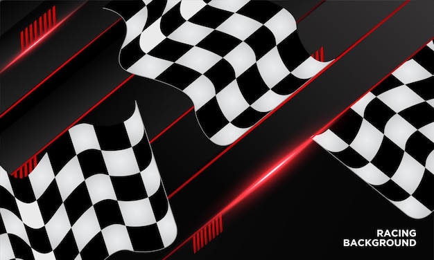 Вектор Модный шаблон гоночного фона с гоночным флагом современный вектор гоночного дизайна