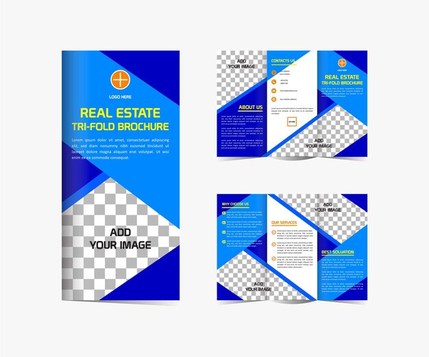 Trendy real estate TriFold Brochure Template design