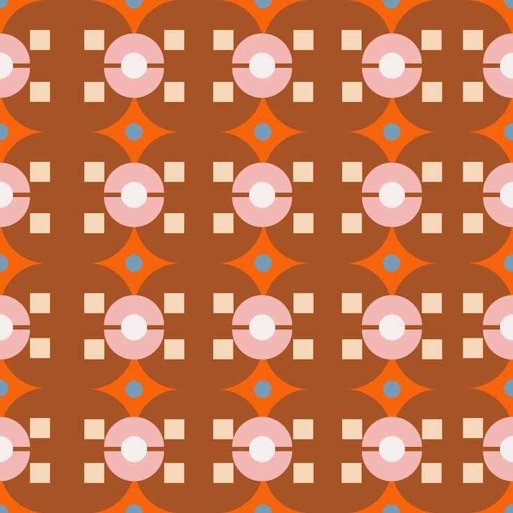 Vector trendy retro geometric seamless pattern vector eps10 design for fashion  fabric textile wallpaper cover web  wrapping and all prints on vintage brown background xa
