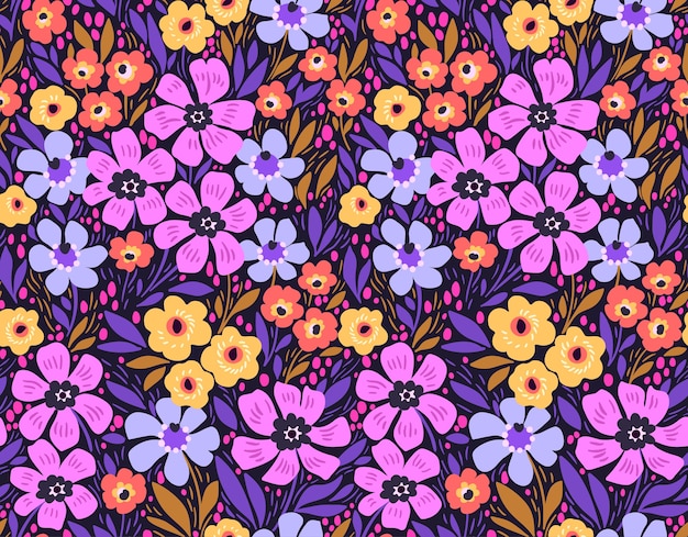 Trendy seamless  floral pattern. seamless print. summer and spring motifs. colorful background