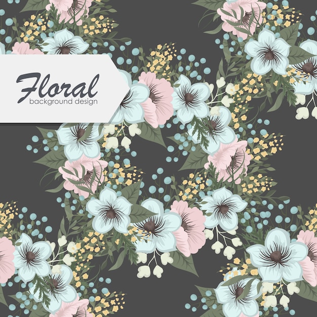 Trendy Seamless Floral Pattern in Vector illustration