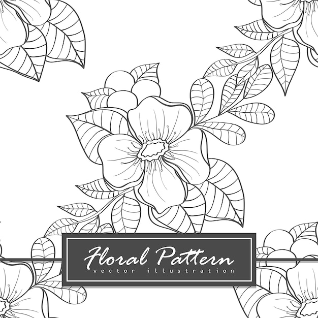 Trendy seamless floral pattern in vector illustration