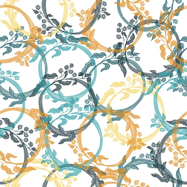 Vector trendy seamless vector floral pattern. cute ditsy daiy seamless repeat pattern.