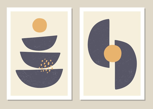 A trendy set of abstract geometric shapes in a minimal style