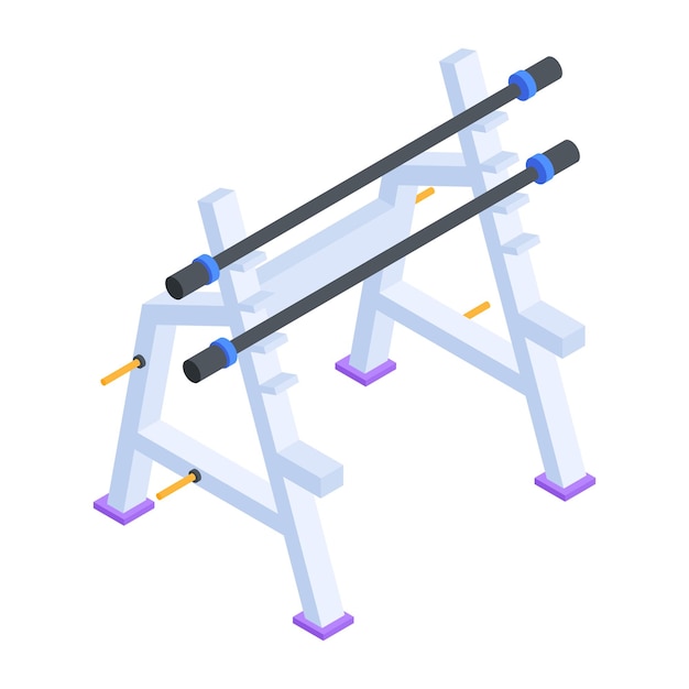 Trendy Set of Gym Isometric Icons