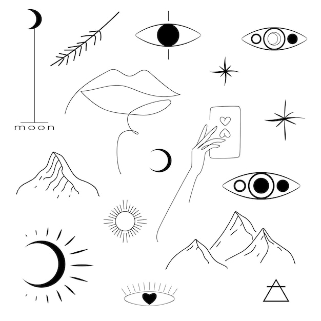 Vector trendy set with line art great design for any purposes