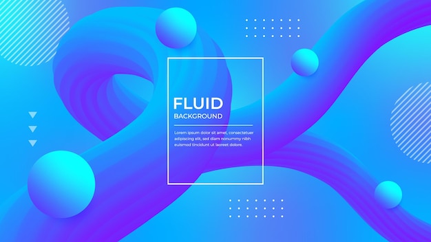 Trendy shape Blue Fluid Background