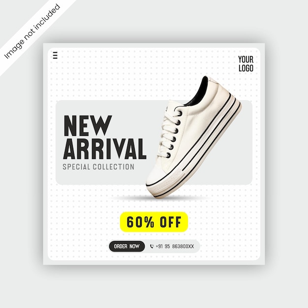 Vector trendy shoes new arrival social media post