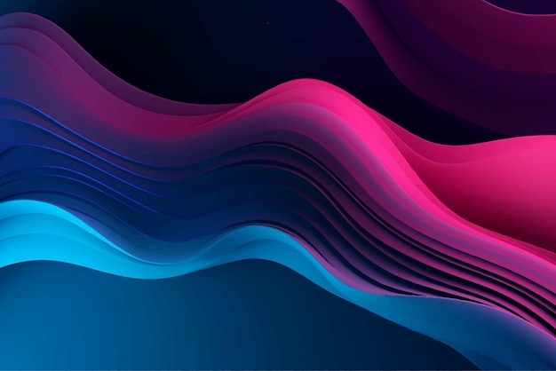 Vector trendy simple fluid abstract background with dynamic wave lines and paper cut effect