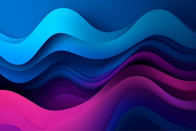 Trendy simple fluid abstract background with dynamic wave lines and paper cut effect