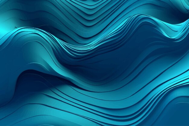 Trendy simple fluid abstract background with dynamic wave lines and paper cut effect