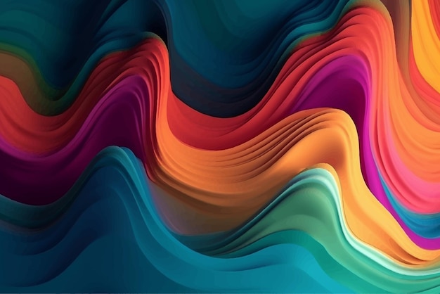 Trendy simple fluid abstract background with dynamic wave lines and paper cut effect