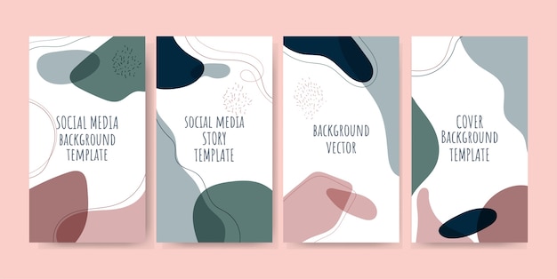 Trendy social media stories with abstract backgrounds