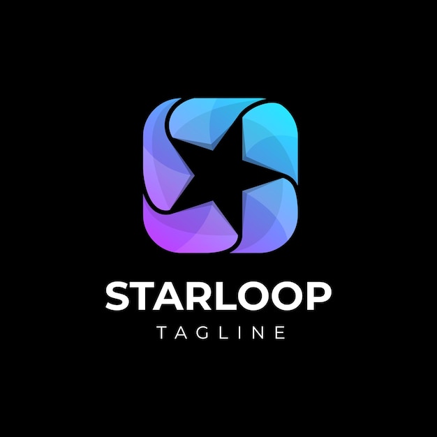 Vector trendy star looping logo ontwerpsjabloon