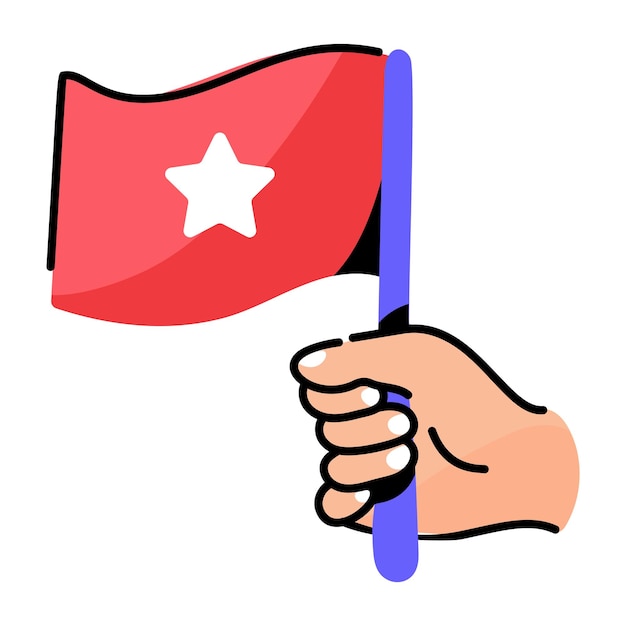 Trendy sticker design of flag