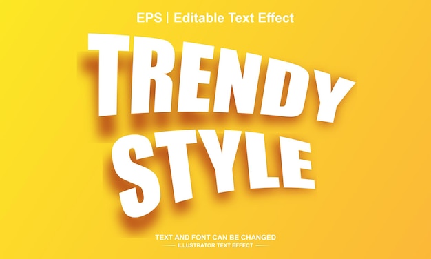 Trendy style editable text effect