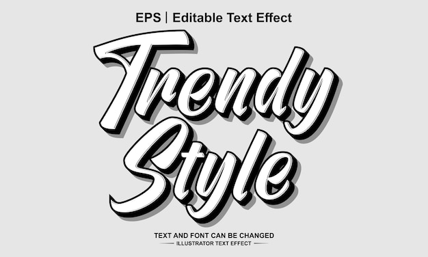 Trendy style editable text effect