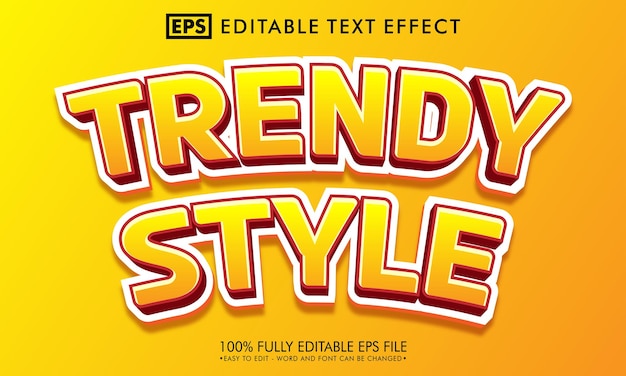 Trendy style editable text effect