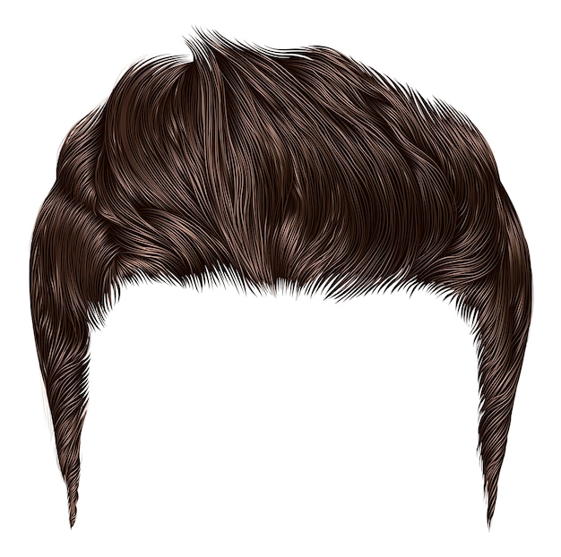 Trendy stylish man hairs brown colour. high hair styling .fashion beauty style. realistic  graphic