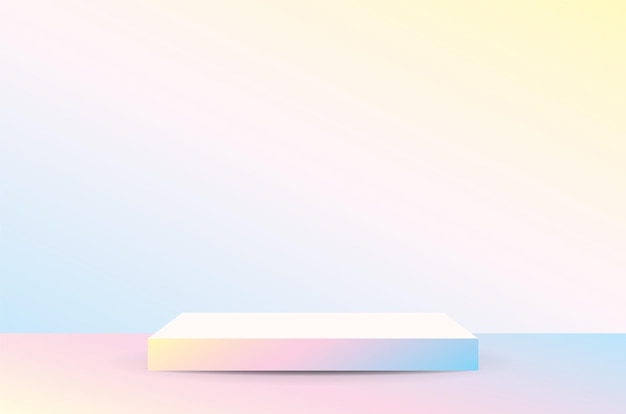 trendy sweet pastel gradient color product podium display and backdrop 3d illustration vector