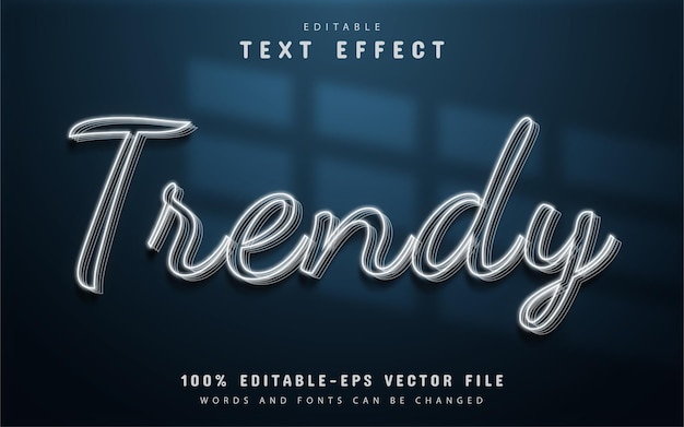 Trendy text effect neon style