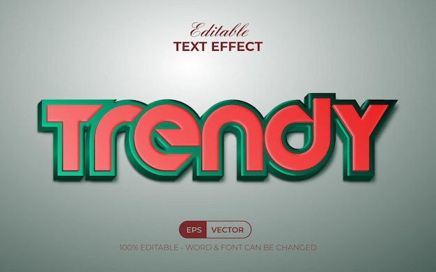 Trendy text effect style Editable text effect