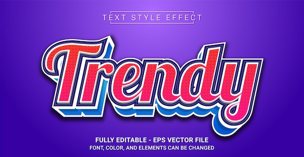 Trendy text style effect editable graphic text template