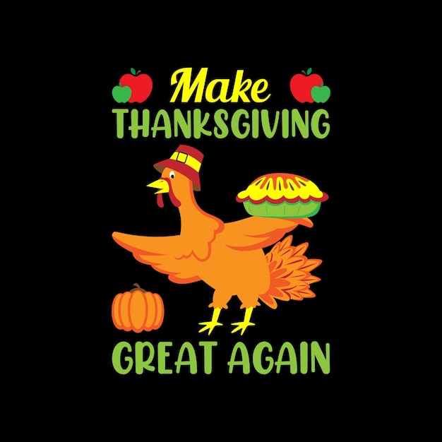 Trendy Thanksgiving Day-typografie en grafisch T-shirtontwerp