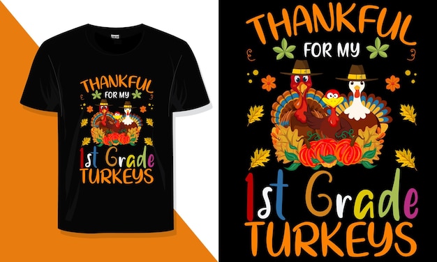 Vector trendy thanksgiving-t-shirtontwerp