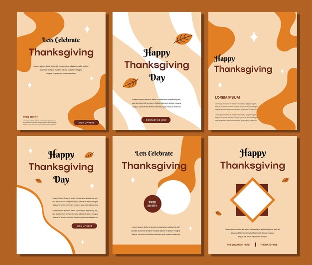 Vector trendy thanksgiving templates good for poster card invitation flyer cover banner