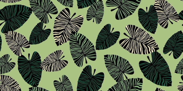 트렌디한 열대 야자수 원활한 패턴