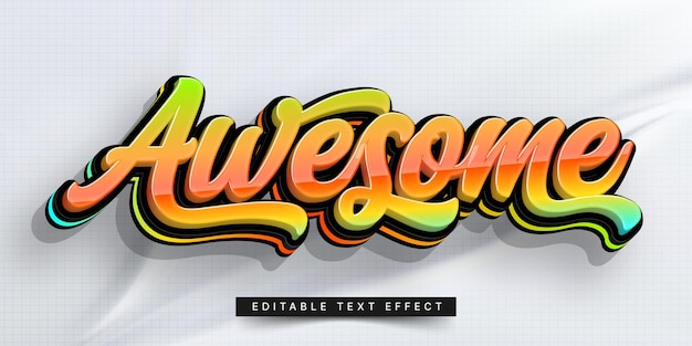 Trendy typografie teksteffect ontwerp bewerkbare grafische stijl